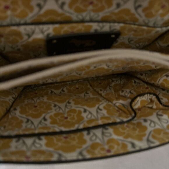 EMMA FOX BLACK GENUINE LEATHER ADJUSTABLE CROSSBODY FLORAL LINING SHOULDER BAG - Picture 6 of 8